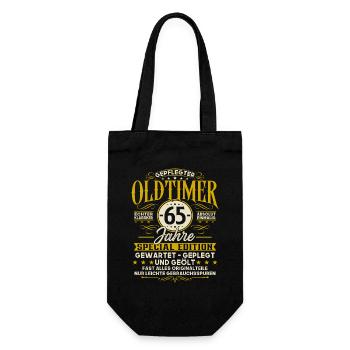 65 Geburtstag Geschenk Oldtimer 65 Jahre - Geschenkbeutel für Flaschen - Schwarz - Vorne