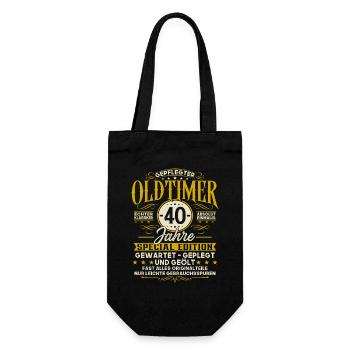 40. Geburtstag Geschenk Oldtimer 40 Jahre - Geschenkbeutel für Flaschen - Schwarz - Vorne