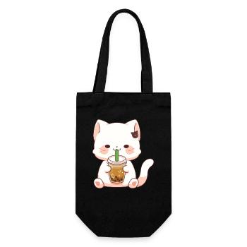 cute cat #2 - Gift Bag for Bottles - black - Front
