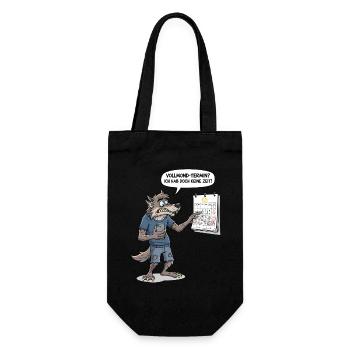 Vollmond-Termin? Ich hab doch keine Zeit ! - Geschenkbeutel für Flaschen - Schwarz - Vorne