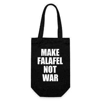 Make falafel not war - Gift Bag for Bottles - black - Front