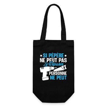 Si Pépère ne peut pas le Réparer, Papy Bricoleur - Sac à bouteille - noir - Devant
