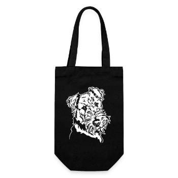AIREDALE TERRIER Chien Portrait Chien Chiens Wilsigns - Sac à bouteille - noir - Devant
