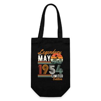 May 1954 Vintage Retro Birthday - Gift Bag for Bottles - black - Front