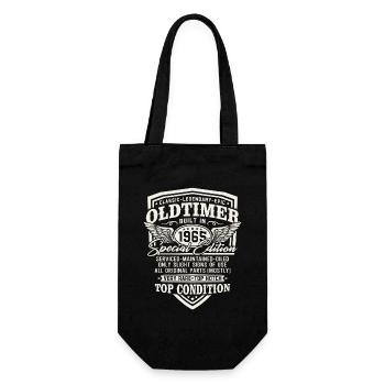 Oldtimer Baujahr 1965 Jahrgang Geburtstag Geschenk - Geschenkbeutel für Flaschen - Schwarz - Vorne