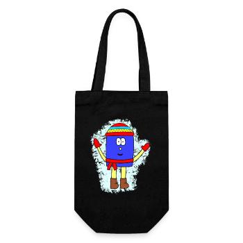 Winter Mutismus-Design - Geschenkbeutel für Flaschen - Schwarz - Vorne