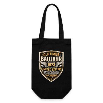 Oldtimer 1973 Baujahr Jahrgang Geburtstag Geschenk - Geschenkbeutel für Flaschen - Schwarz - Vorne