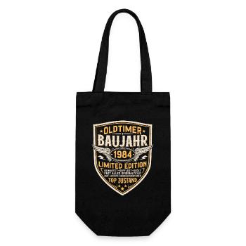 Oldtimer 1984 Baujahr Jahrgang Geburtstag Geschenk - Geschenkbeutel für Flaschen - Schwarz - Vorne