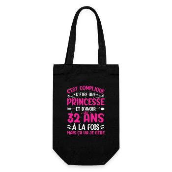 Une princesse et d'avoir 32 ans - Sac à bouteille - noir - Devant