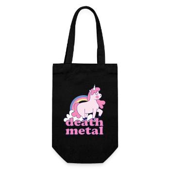 Lustig Death Metal Einhorn Regenbogen Metalhead - Geschenkbeutel für Flaschen - Schwarz - Vorne