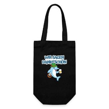 Wir sagen Dankeschön Oktober - Geschenkbeutel für Flaschen - Schwarz - Vorne