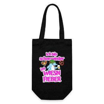 Ich bin schon wieder im Wiesnfieber - Geschenkbeutel für Flaschen - Schwarz - Vorne
