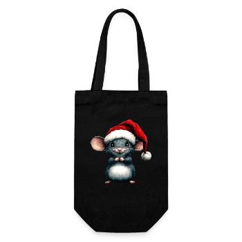 Santa Claus Mouse - Gift Bag for Bottles - black - Front