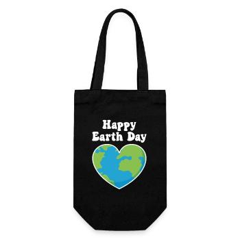 Happy Earth Day - Gift Bag for Bottles - black - Front