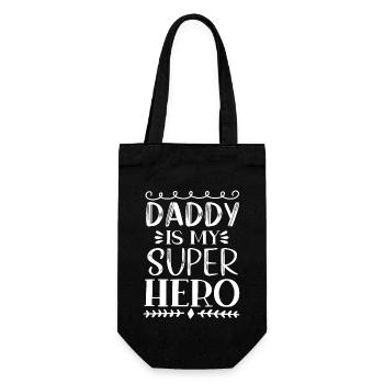 Daddy Is My Super Hero - Gift Bag for Bottles - black - Front