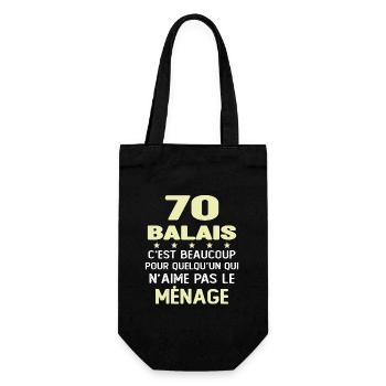 70 balais Drôle Cadeau Anniversaire 70 ans - Sac à bouteille - noir - Devant