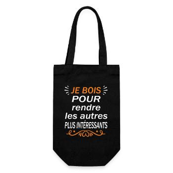 Je bois pour rendre les autres plus intéressants - Sac à bouteille - noir - Devant
