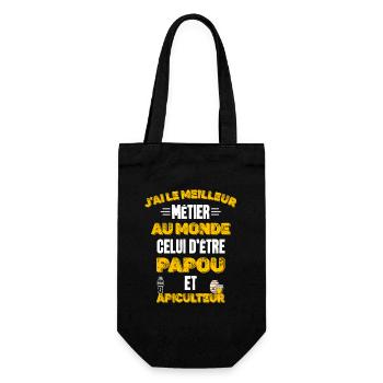 Papou apiculteur grand père abeille à miel - Sac à bouteille - noir - Devant