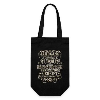 Geburtstagsgeschenk Geboren 1938 85 Jahre - Geschenkbeutel für Flaschen - Schwarz - Vorne