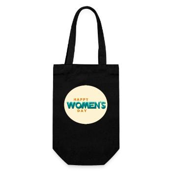 Happy Woman's Day - Gift Bag for Bottles - black - Front