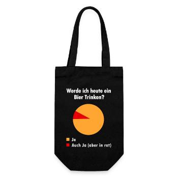 werde ich heute bier trinken Bierdiagram - Geschenkbeutel für Flaschen - Schwarz - Vorne