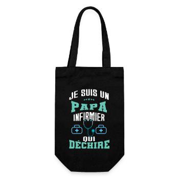 je suis un papa infirmier qui déchire - Sac à bouteille - noir - Devant
