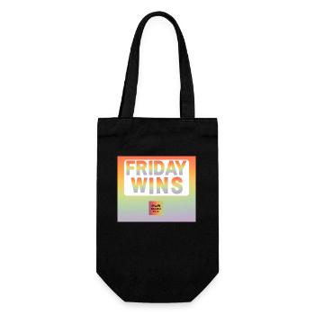 Friday wins E4A - Gift Bag for Bottles - black - Front