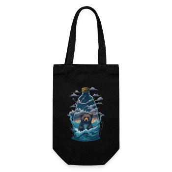 Bear Bottle - Gift Bag for Bottles - black - Front