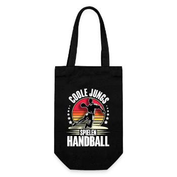 Handball Handballer - Geschenkbeutel für Flaschen - Schwarz - Vorne