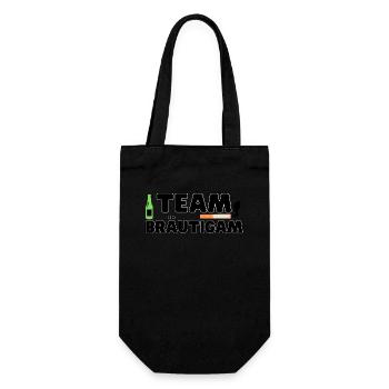Team Bräutigam Feier Junggesellenabschied - Geschenkbeutel für Flaschen - Schwarz - Vorne