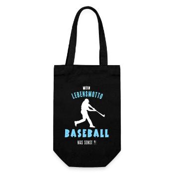Baseball Baseballer Baseballfan Baseballspiel - Geschenkbeutel für Flaschen - Schwarz - Vorne