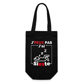 Ich kann nicht, ich habe ein Nickerchen gemacht - Geschenkbeutel für Flaschen - Schwarz - Vorne