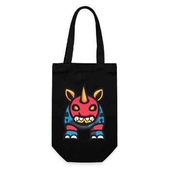 Rhinocéros Halloween Bande Dessinée Drôle - Sac à bouteille - noir - Devant