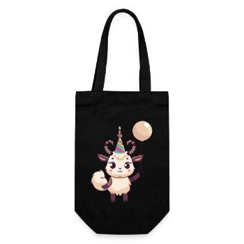 Chèvre de montagne Anniversaire Bande dessinée Mignon - Sac à bouteille - noir - Devant