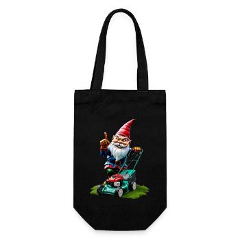 Tondeuse à gazon nain de jardin jardinier idées cadeaux - Sac à bouteille - noir - Devant