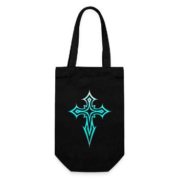 Goth Cross Y2K Emo Cross Gothic Aesthetic Tribal - Gift Bag for Bottles - black - Front