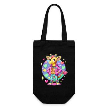Giraffe Parade: Cool Giraffe - Gift Bag for Bottles - black - Front