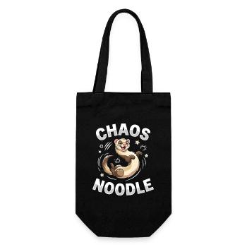 Chaos Noodle Frettchen Cartoon - Geschenkbeutel für Flaschen - Schwarz - Vorne