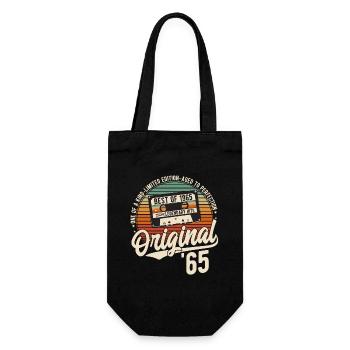 Original 1965 Jahrgang Vintage Geburtstag Retro - Geschenkbeutel für Flaschen - Schwarz - Vorne