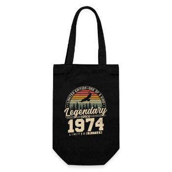 Légendaire depuis 1974 Vintage Vintage Anniversaire - Sac à bouteille - noir - Devant