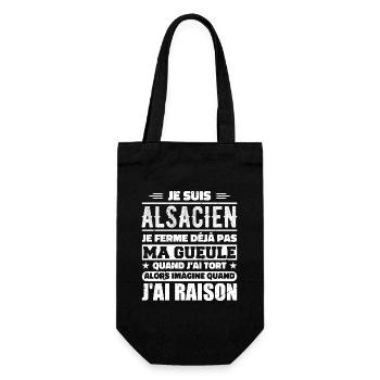 Alsacien Je Ferme Pas Ma Gueule Humour Alsace - Sac à bouteille - noir - Devant