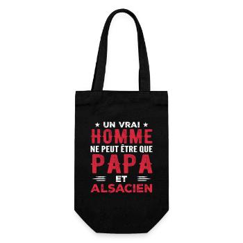 Un vrai homme n'est que papa et alsacien - Sac à bouteille - noir - Devant