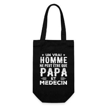 A Real Man Is Just a Dad and a Doctor - Gift Bag for Bottles - black - Front