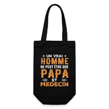 A Real Man Is Just a Dad and a Doctor - Gift Bag for Bottles - black - Front