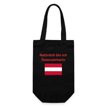 Natürlich bin ich Österreicherin - Geschenkbeutel für Flaschen - Schwarz - Vorne