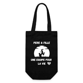PERE ET FILLE UNE EQUIPE POUR LA VIE - papa fête - Sac à bouteille - noir - Devant