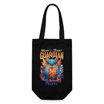 Owl Bird Guardian Night Nature Mystical Colorful Art - Gift Bag for Bottles - black - Front
