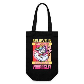Unicorn Faith Motivation Positive Success Magic - Gift Bag for Bottles - black - Front
