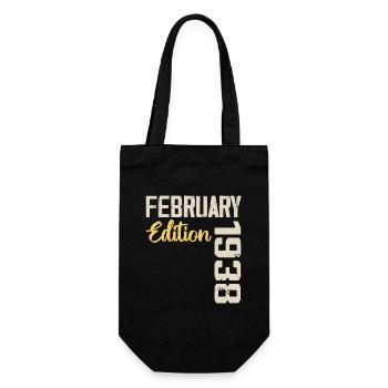 February 1938 Birthday February 1938 Retro - Gift Bag for Bottles - black - Front