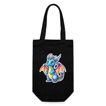 Drache Wasserfarben - Geschenkbeutel für Flaschen - Schwarz - Vorne